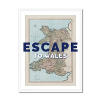 Escape to Wales (Wales Map) Vintage Map Art - Framed - Beach House Art