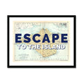 Escape to the Island (Isle of Wight Map) Vintage Map Art - Framed - Beach House Art