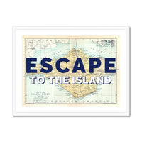 Escape to the Island (Isle of Wight Map) Vintage Map Art - Framed - Beach House Art