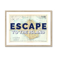 Escape to the Island (Isle of Wight Map) Vintage Map Art - Framed - Beach House Art