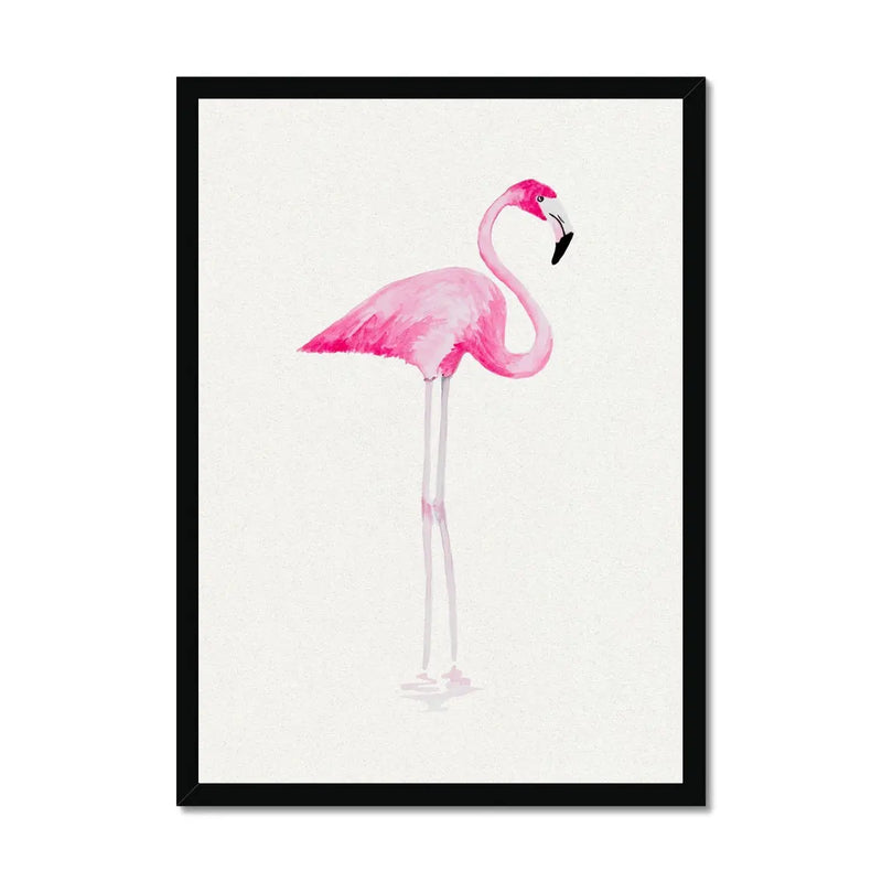 Flamingo Print No 1 (Flamingo Wall Art) - Framed