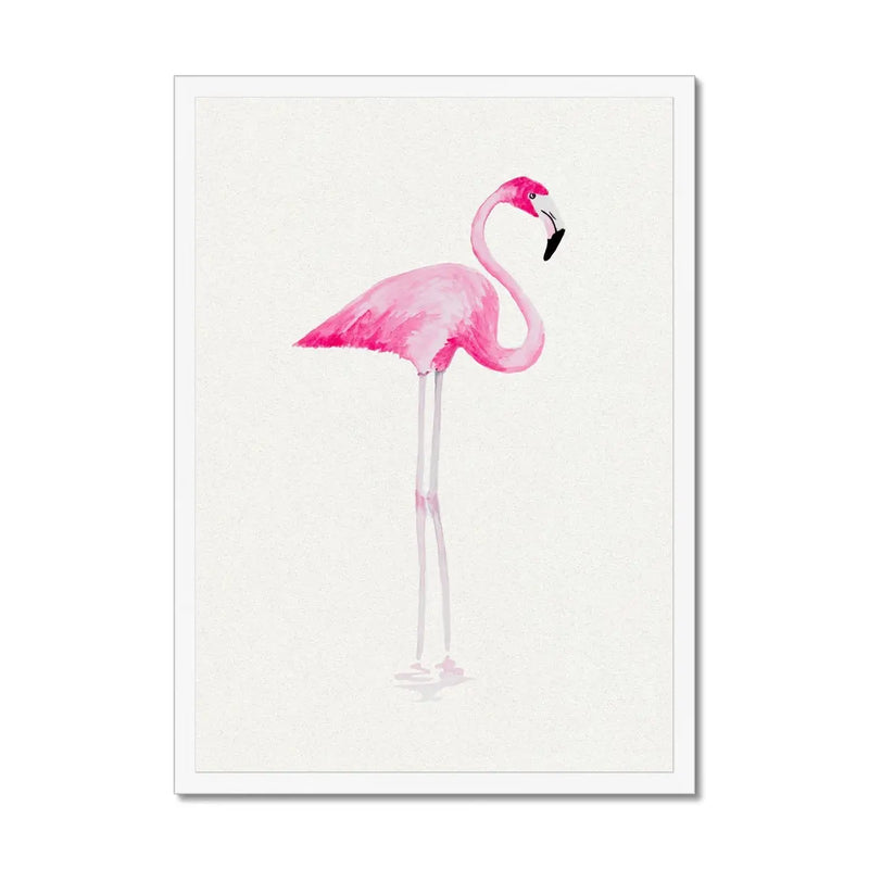 Flamingo Print No 1 (Flamingo Wall Art) - Framed