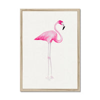 Flamingo Print No 1 (Flamingo Wall Art) - Framed