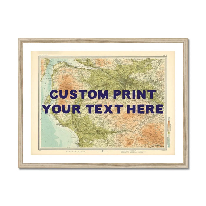 Glasgow Personalised Map Print | Custom Map of Glasgow | Navy Hand Drawn Font - Framed Wall Art