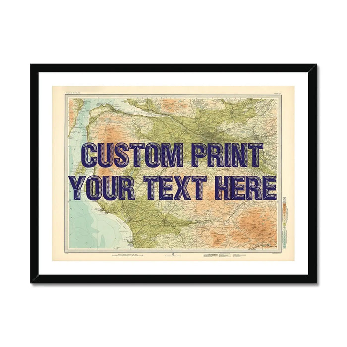 Glasgow Personalised Map Print | Custom Map of Glasgow | Navy Vintage Font - Framed Wall Art