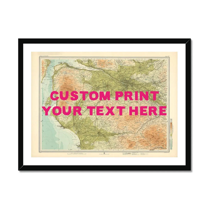 Glasgow Personalised Map Print | Custom Map of Glasgow | Pink Hand Drawn Font - Framed Wall Art