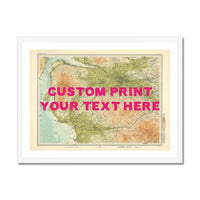 Glasgow Personalised Map Print | Custom Map of Glasgow | Pink Hand Drawn Font - Framed Wall Art