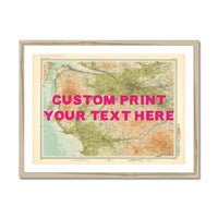 Glasgow Personalised Map Print | Custom Map of Glasgow | Pink Hand Drawn Font - Framed Wall Art