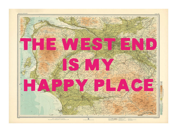 Glasgow Personalised Map Print | Custom Map of Glasgow | Pink Hand Drawn Font - Framed Wall Art