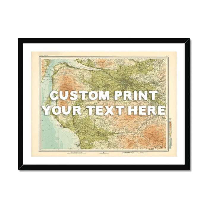 Glasgow Personalised Map Print | Custom Map of Glasgow | White Hand Drawn Font - Framed Wall Art
