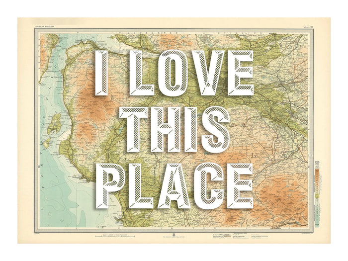 Glasgow Personalised Map Print | Map of Glasgow | White Vintage Font - Framed Wall Art 
