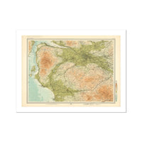 Glasgow Vintage Map Print | Map Print of Glasgow - Unframed Wall Art