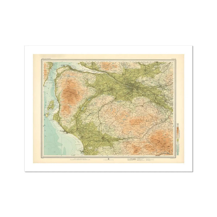 Glasgow Vintage Map Print | Map Print of Glasgow - Unframed Wall Art