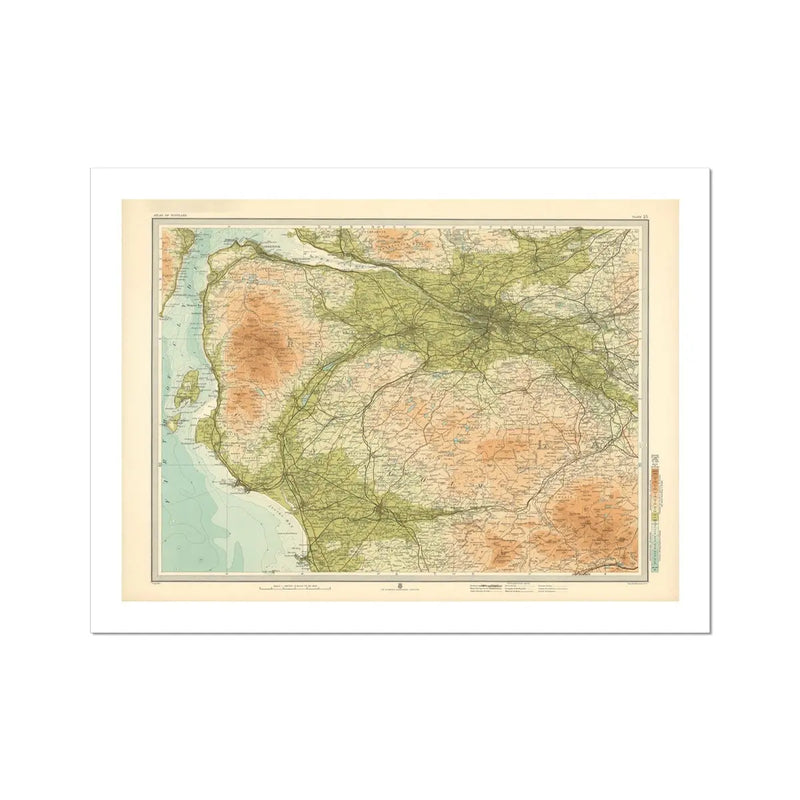 Glasgow Vintage Map Print | Map Print of Glasgow - Unframed Wall Art