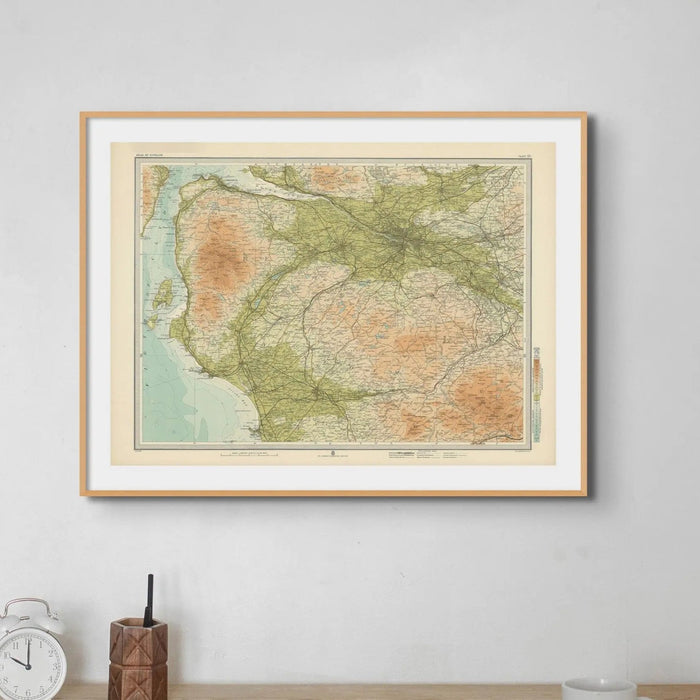 Glasgow Vintage Map Print | Map Print of Glasgow - Unframed Wall Art