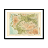Glasgow Vintage Map Print | Map Print of Glasgow - Framed Wall Art