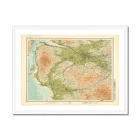 Glasgow Vintage Map Print | Map Print of Glasgow - Framed Wall Art