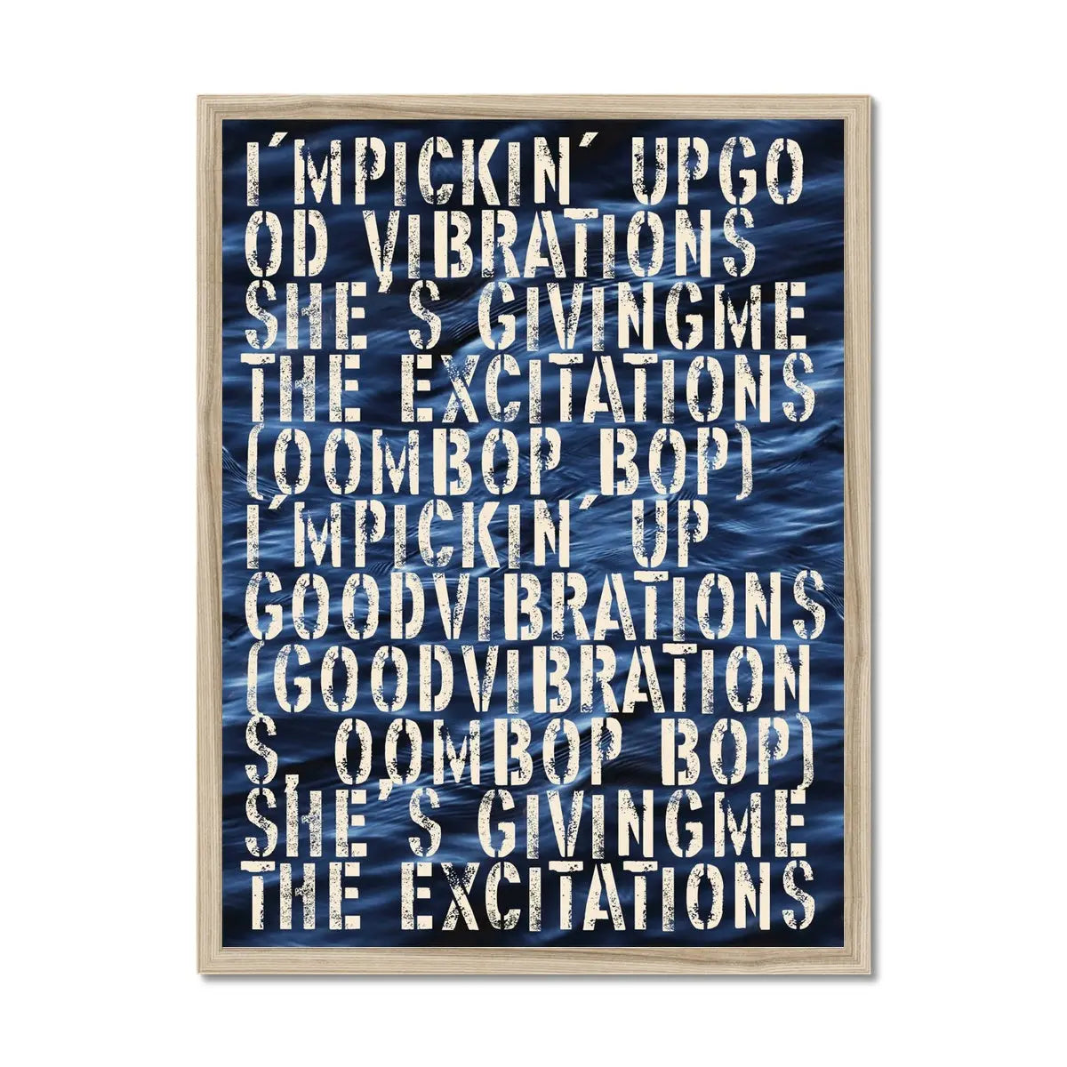 Good Vibrations No 1: Typography Art Print - Framed - Beach House Art