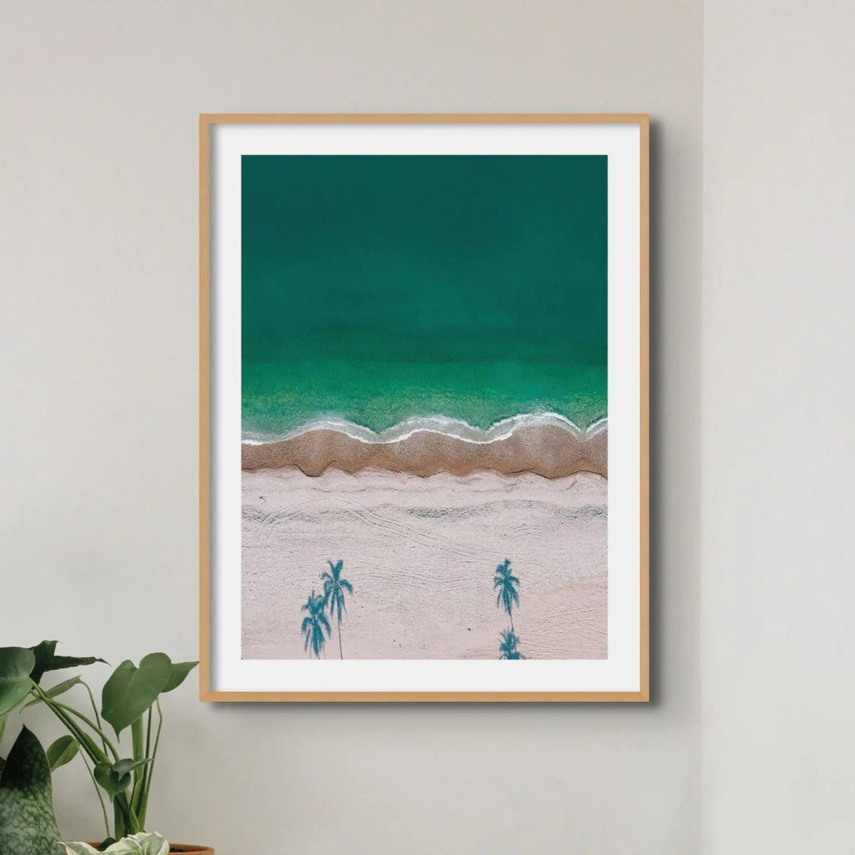 Happy Beach (Aerial Beach Photography) - Framed - Beach House Art