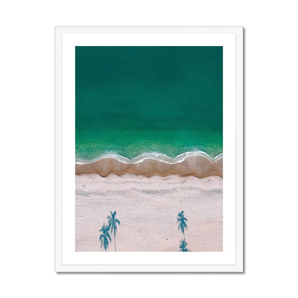 Happy Beach (Aerial Beach Photography) - Framed - Beach House Art