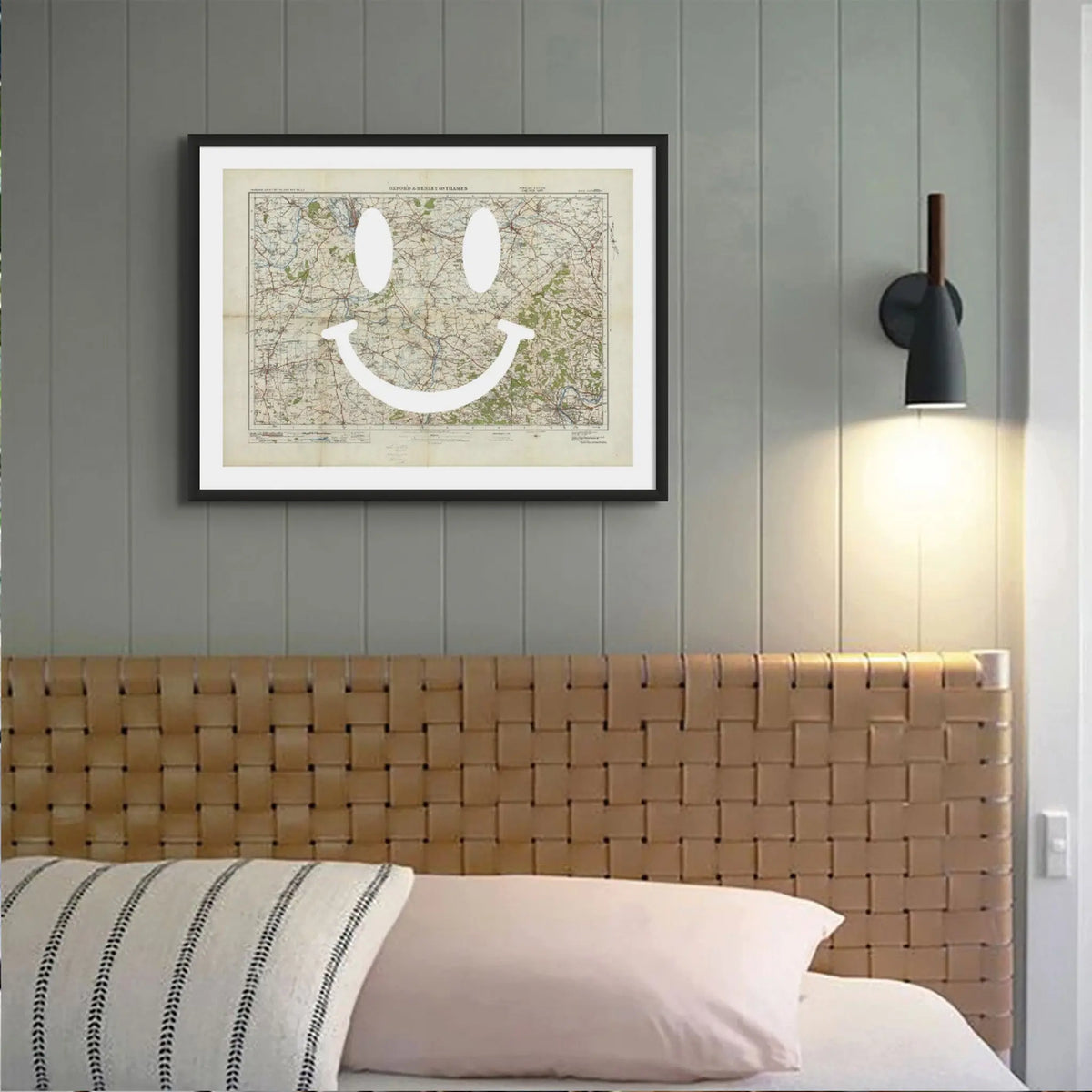 Henley Makes Me Smile (Map of Henley) Vintage Map Art - Framed - Beach House Art