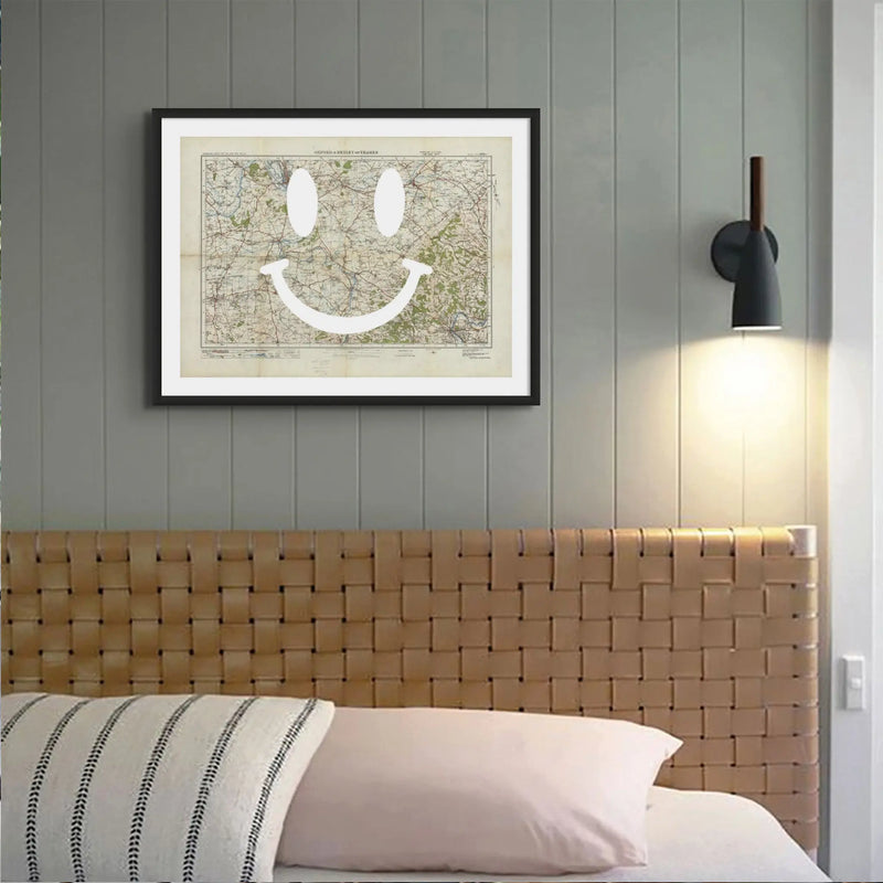 Henley Makes Me Smile (Map of Henley) Vintage Map Art - Framed - Beach House Art