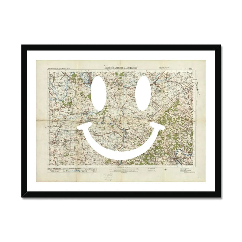 Henley Makes Me Smile (Map of Henley) Vintage Map Art - Framed - Beach House Art