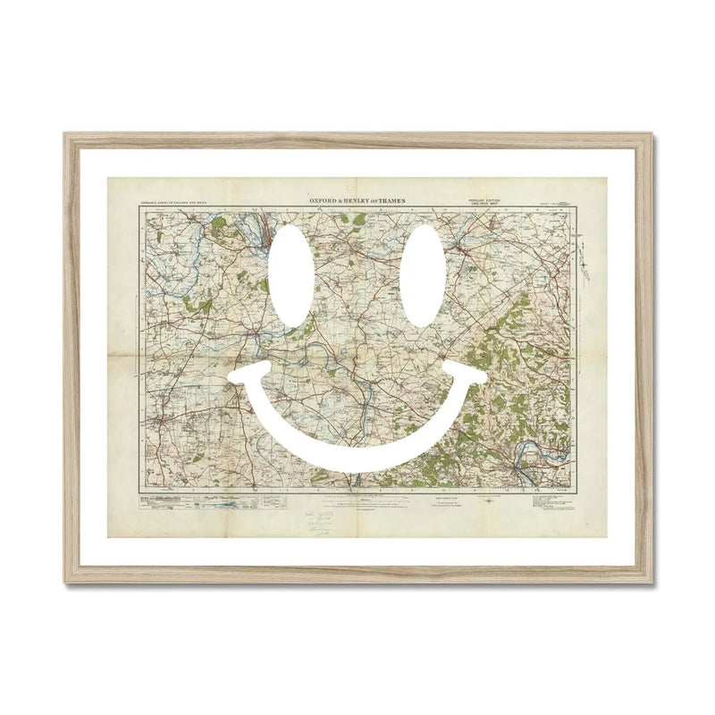 Henley Makes Me Smile (Map of Henley) Vintage Map Art - Framed - Beach House Art