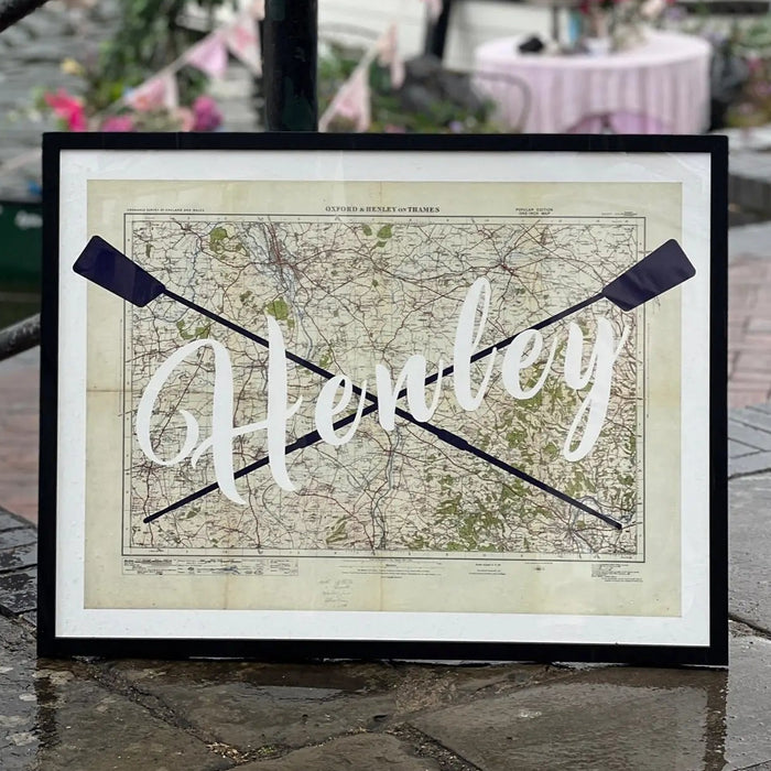 Henley Oars Map Print (Map of Henley) Vintage Map Art - Unframed - Beach House Art