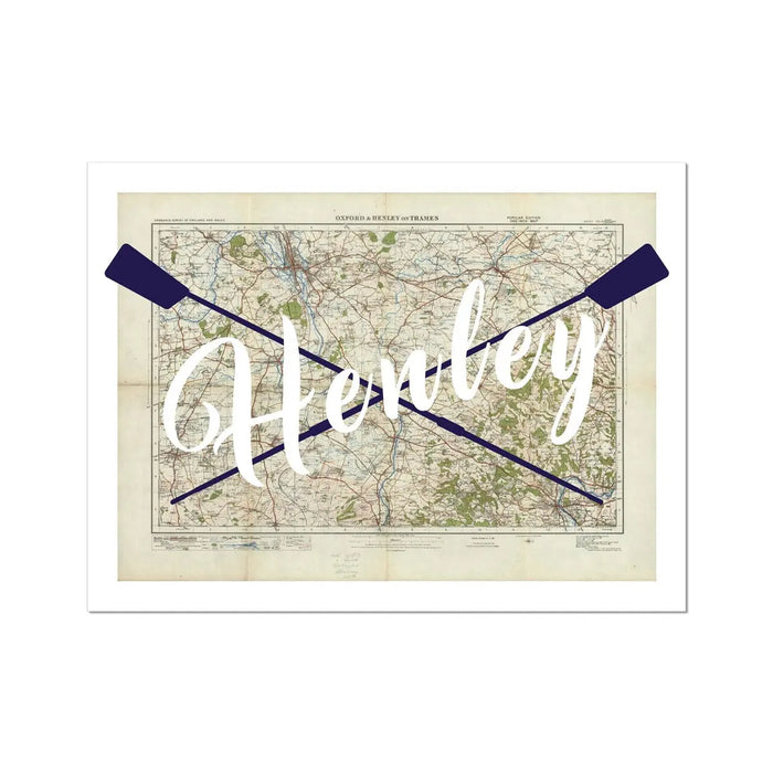 Henley Regatta Oars | Map Print of Henley | Henely Regatta souvenir - Unframed Henley Wall Art