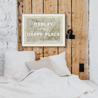 Henley is my Happy Place (Map of Henley) Vintage Map Art - Unframed - Beach House Art