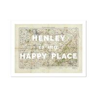 Henley is my Happy Place (Map of Henley) Vintage Map Art - Unframed - Beach House Art