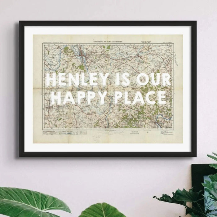 Henley is our Happy Place (Henley Map) Vintage Map Art - Unframed - Beach House Art