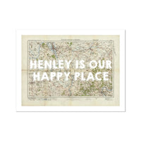 Henley is our Happy Place (Henley Map) Vintage Map Art - Unframed - Beach House Art