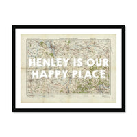 Henley is our Happy Place (Henley Map) Vintage Map Art - Framed - Beach House Art