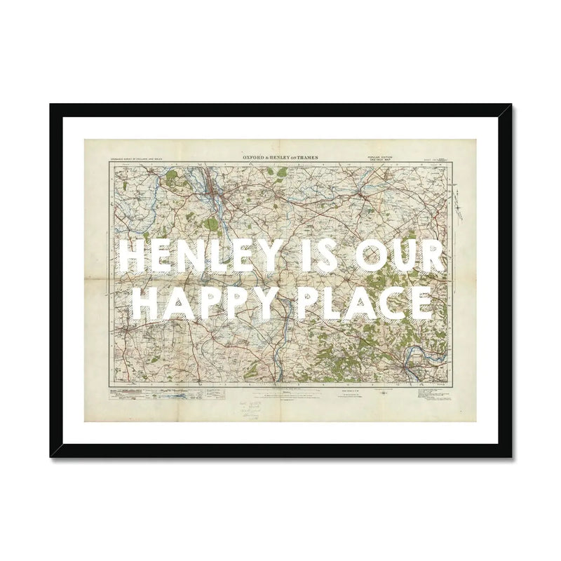 Henley is our Happy Place (Henley Map) Vintage Map Art - Framed - Beach House Art