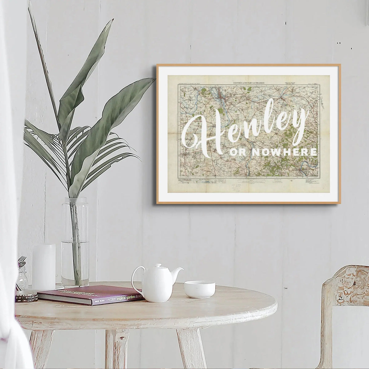 Henley or Nowhere (Map of Henley) Vintage Map Art - Framed - Beach House Art