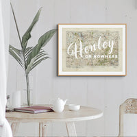 Henley or Nowhere (Map of Henley) Vintage Map Art - Framed - Beach House Art