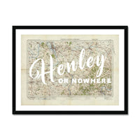 Henley or Nowhere (Map of Henley) Vintage Map Art - Framed - Beach House Art