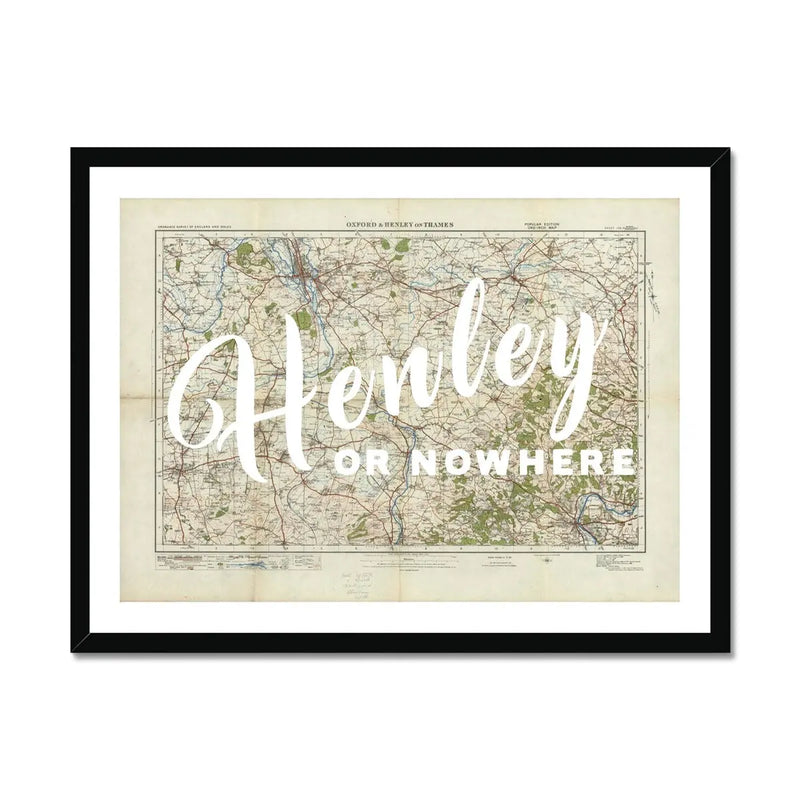 Henley or Nowhere (Map of Henley) Vintage Map Art - Framed - Beach House Art