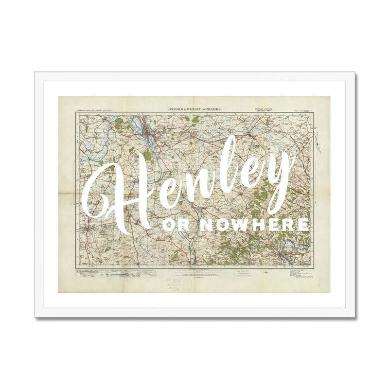 Henley or Nowhere (Map of Henley) Vintage Map Art - Framed - Beach House Art