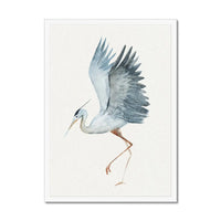 Heron Dancing Print | Vintage Bird Art Print - Framed Heron Wall Art