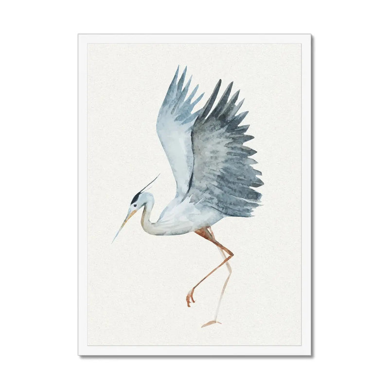Heron Dancing Print | Vintage Bird Art Print - Framed Heron Wall Art