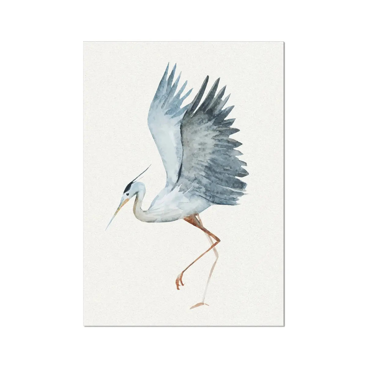 Heron Dancing Print | Vintage Bird Art Print - Unframed Heron Wall Art