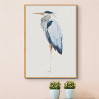 Heron Resting | Vintage Bird Art Print - Framed Heron Wall Art