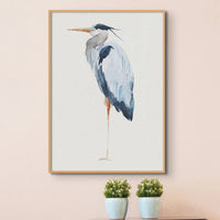 Heron Resting Print | Heron Painting - Vintage Bird Art - Unframed Wall Art 