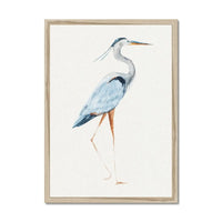 Heron Walking Print | Heron Painting - Vintage Bird Art - Framed Wall Art 