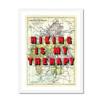 Hiking Is My Therapy (Lake District Map) Vintage Map Art - Framed - Beach House Art