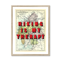 Hiking Is My Therapy (Lake District Map) Vintage Map Art - Framed - Beach House Art