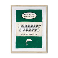 Vintage Book Art - I Married A Surfer - Framed - Beach House Art